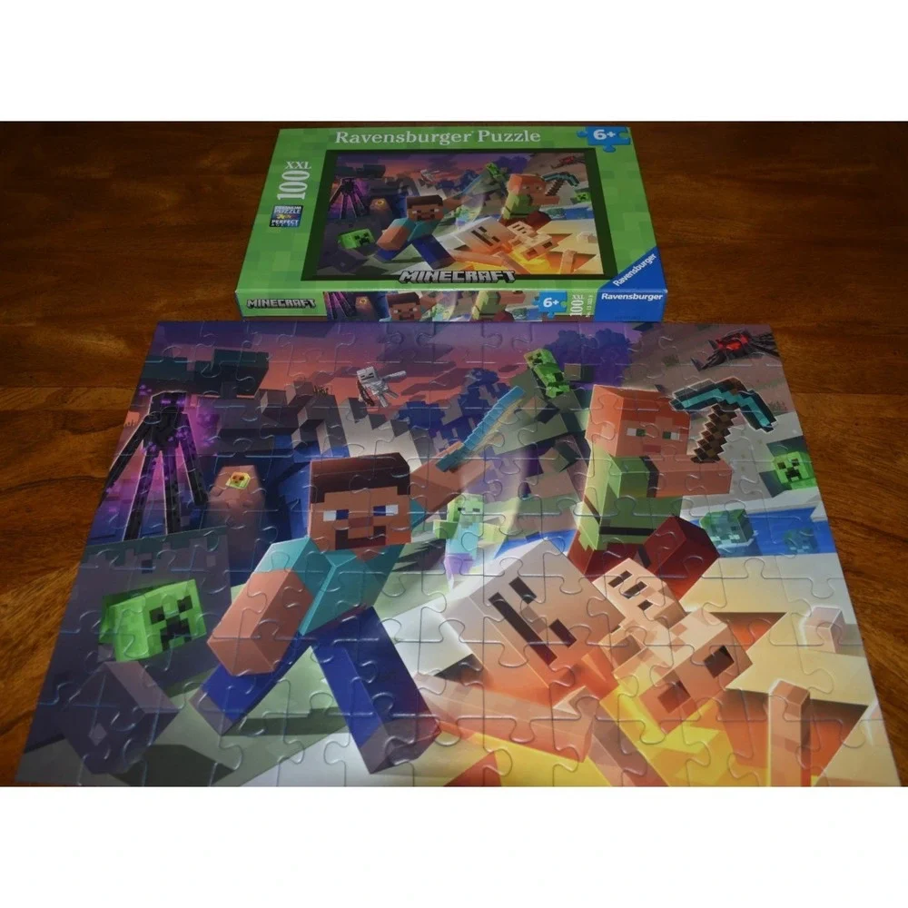 Ravensburger Minecraft Jigsaw Puzzle 100 Piece XXL  Complete Ages 6+ Premium